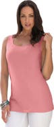 Jessica London Stretch Cotton Horseshoe Neck Tank