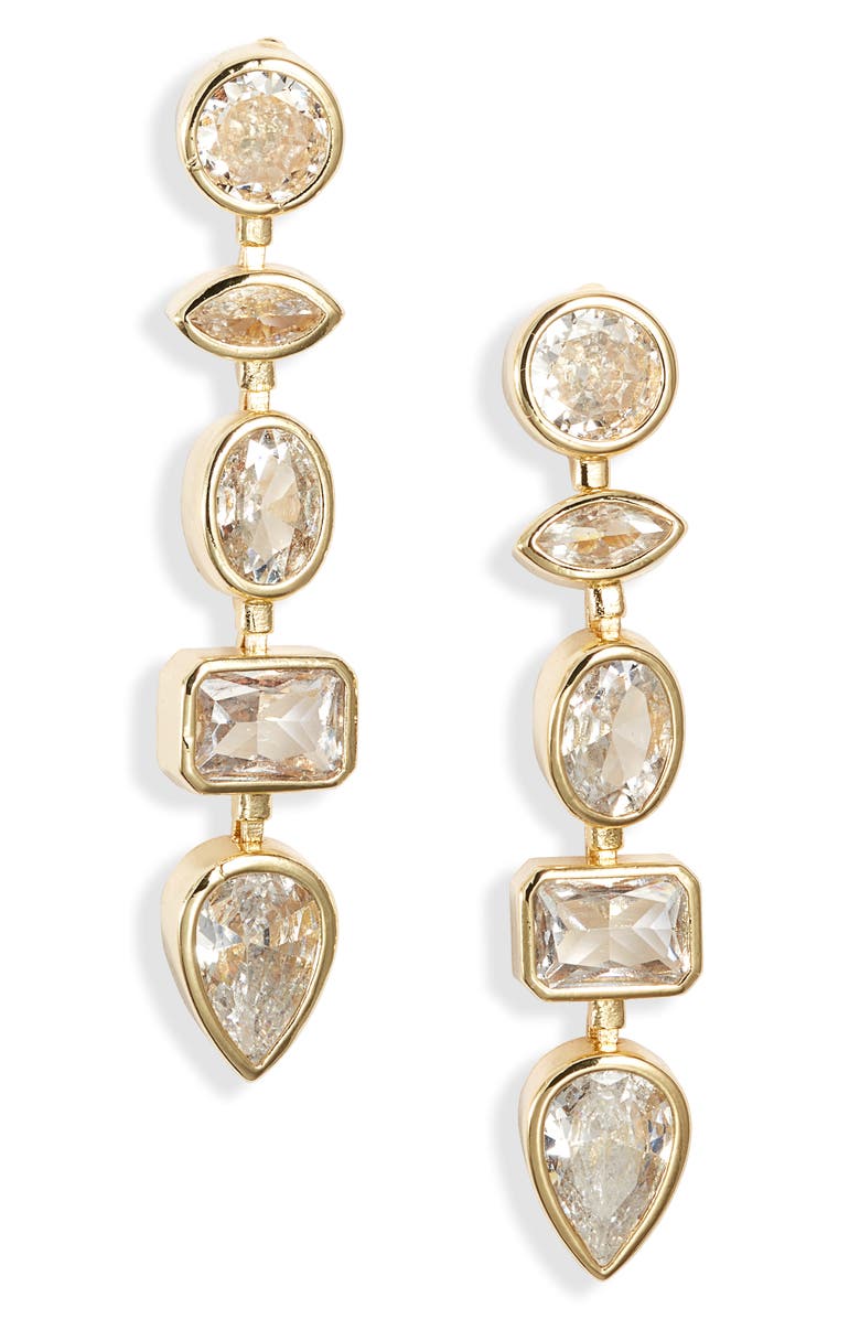 Child of Wild Orion Cubic Zirconia Drop Earrings, Main, color, Gold