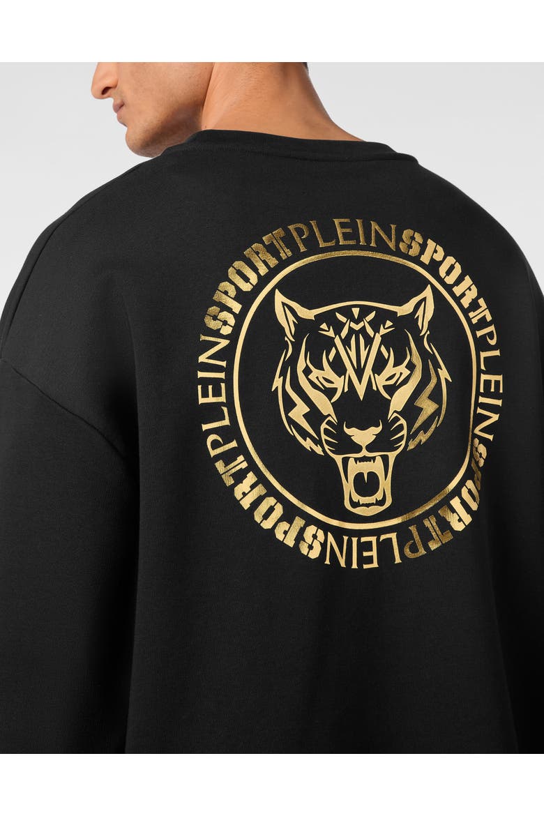 Sweatshirt Ls Roundneck Label Men, Alternate, color, black/lightgold
