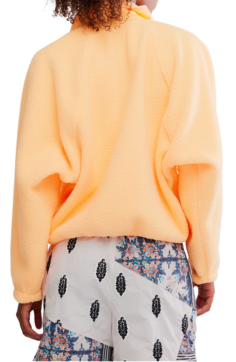 Free People FP Movement Hit the Slopes Fleece Jacket, Alternate, color, Neon Clementine