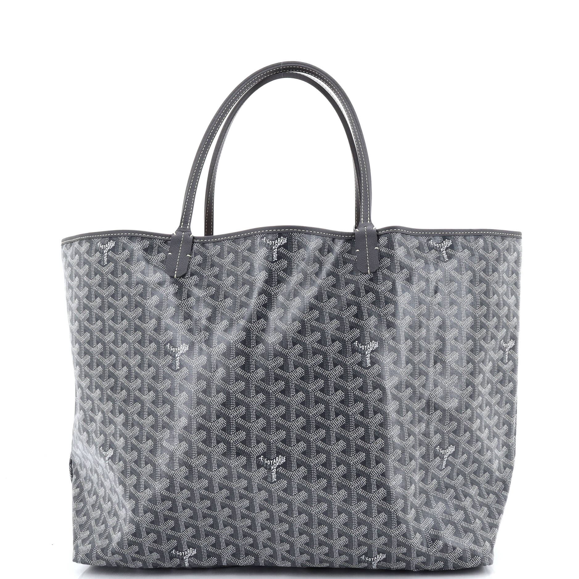 Pre-Owned Goyard Saint Louis Reversible Tote Coated Canvas and Printed Canvas GM, Main, color, Gray