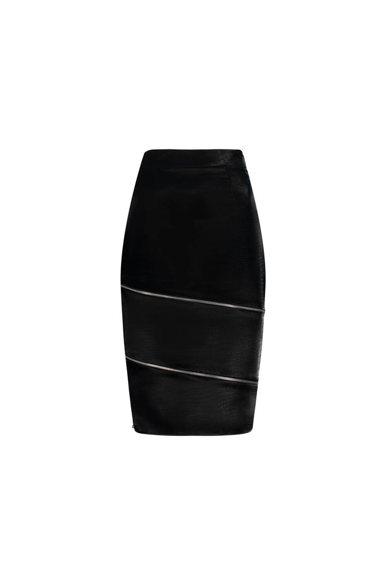 Spiral Zipper Skirt, Alternate, color, Black