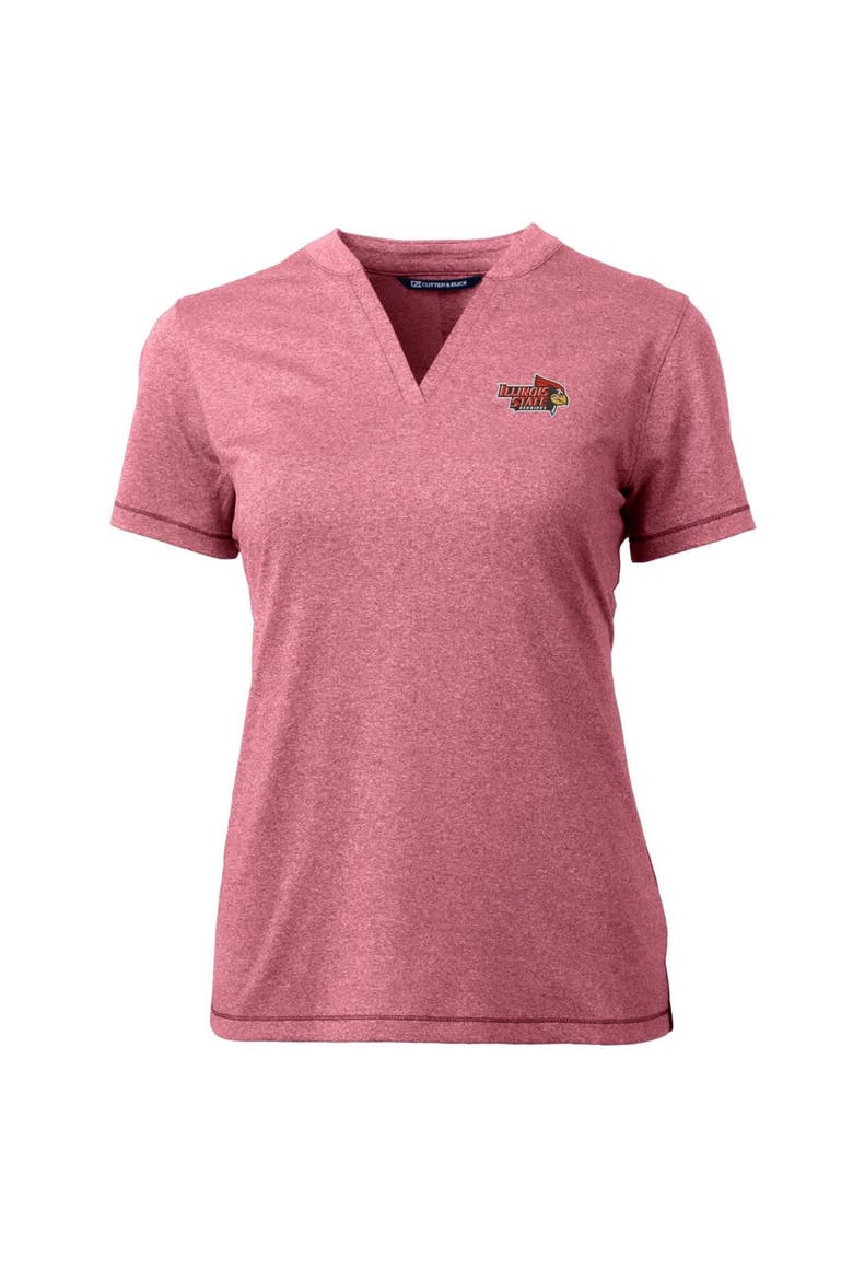 Women's Cutter & Buck Red Illinois State Redbirds Forge Blade V-Neck Top, Alternate, color, Cardinal