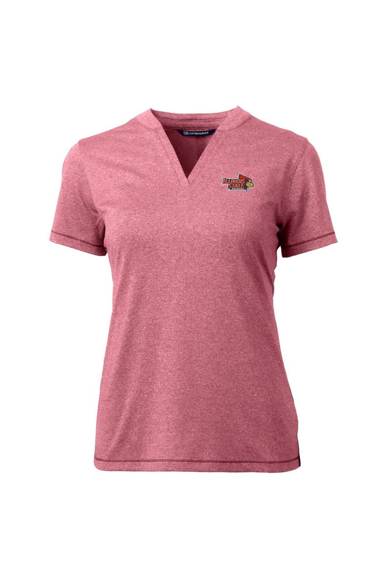 Cutter & Buck Women's Cutter & Buck Red Illinois State Redbirds Forge Blade V-Neck Top, Alternate, color, Cardinal