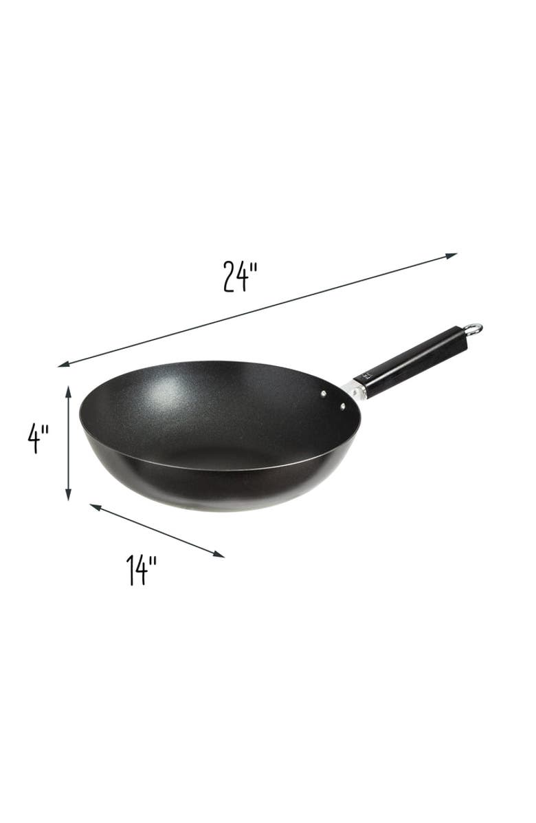 JOYCE CHEN Carbon Steel Excalibur Nonstick Stir Fry Pan with Phenolic Handle, 12-Inch, Alternate, color, Black