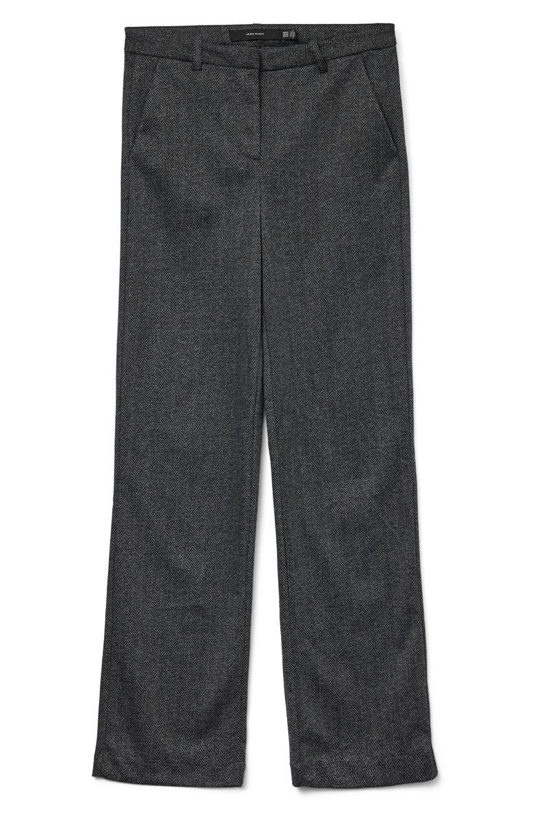 VERO MODA Vmzamira Mid Waist Trousers, Alternate, color, Black Detail Herring