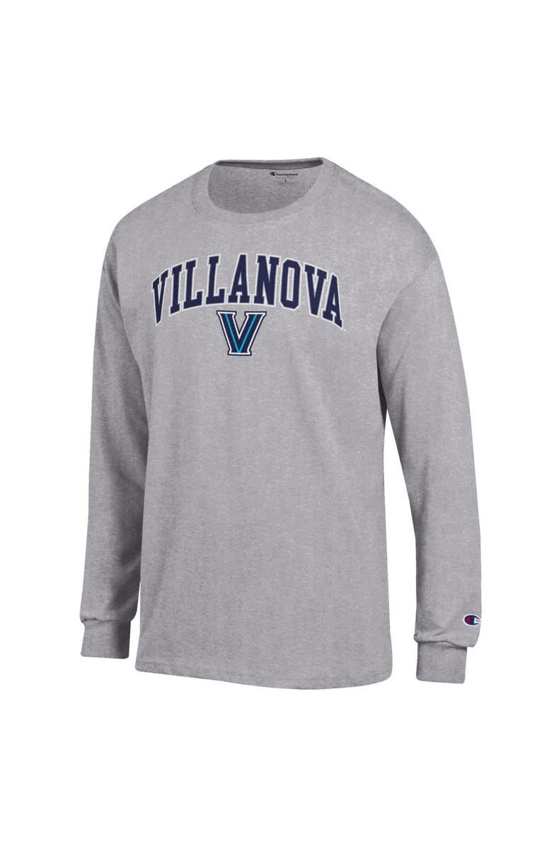 Champion Men's Champion  Heather Gray Villanova Wildcats Arch Over Logo Long Sleeve T-Shirt, Alternate, color, 