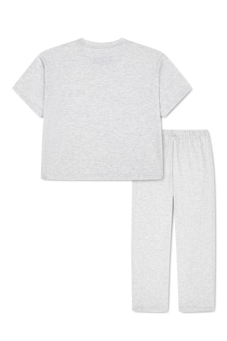 Kids' Heathered Jersey Pajamas, Alternate, color, LIGHT GREY HEATHER