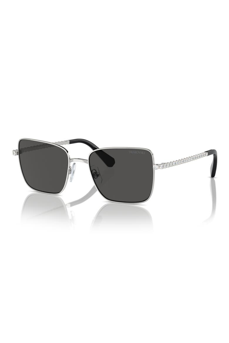 Matric 56mm Round Sunglasses, Alternate, color, SILVER