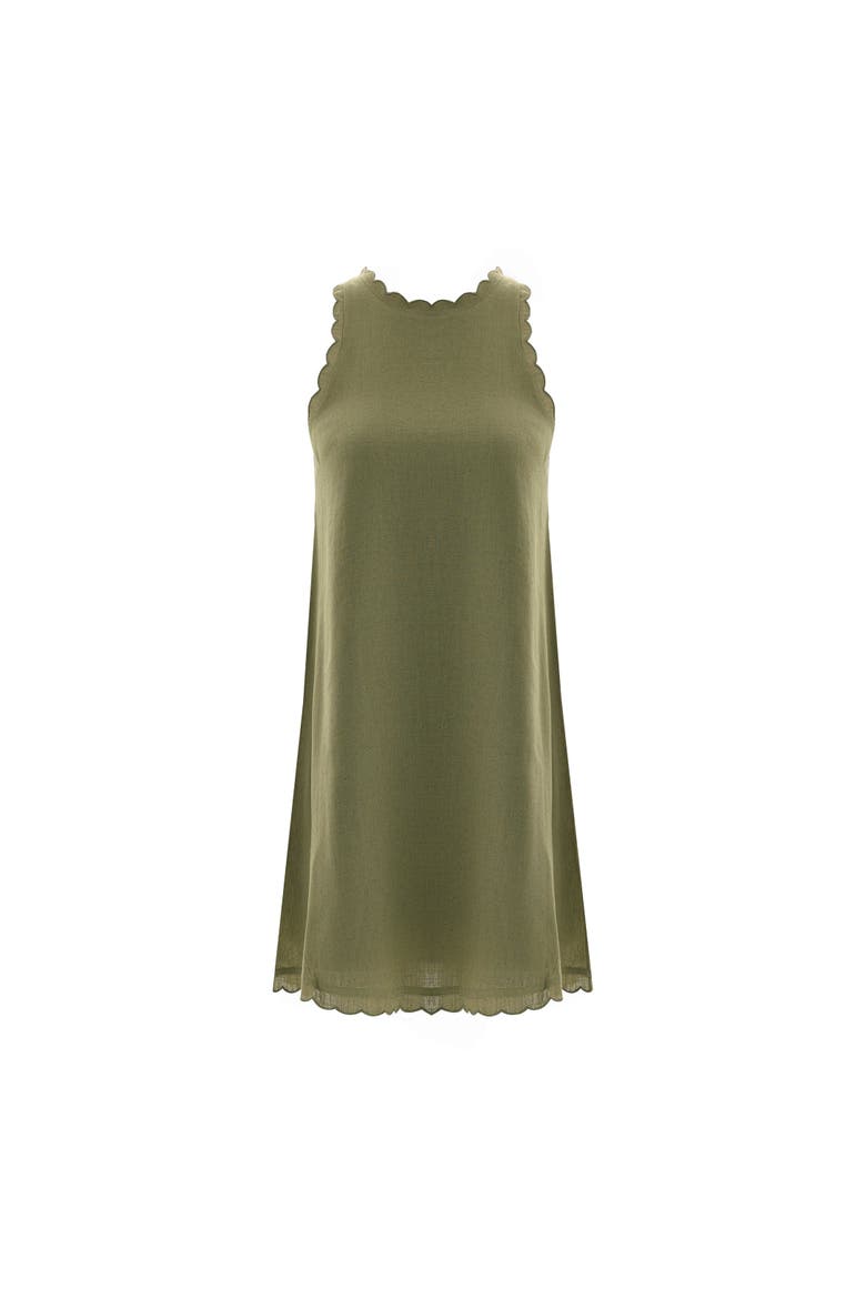 Calia Linen Blend Sleeveless Fit & Flare Mini Dress, Alternate, color, Khaki