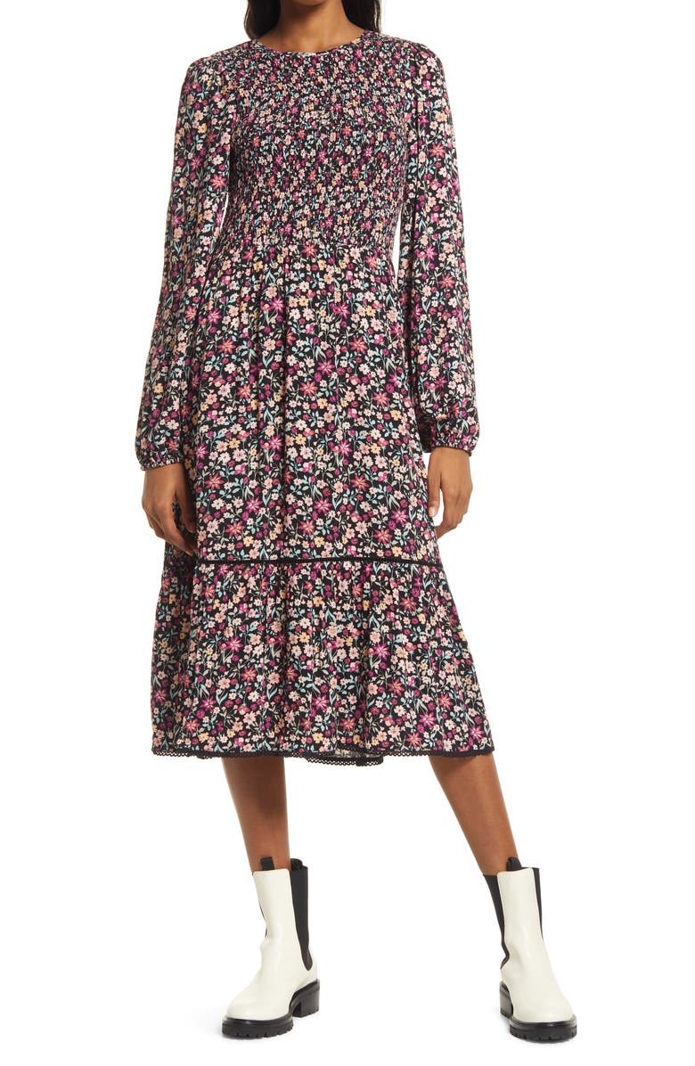 Lost + Wander Vinyards in the Valley Long Sleeve Midi Dress, Main, color, 