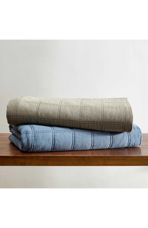 Kenneth Cole Reaction Stonewashed Solid Microfiber Quilt Set In Blue