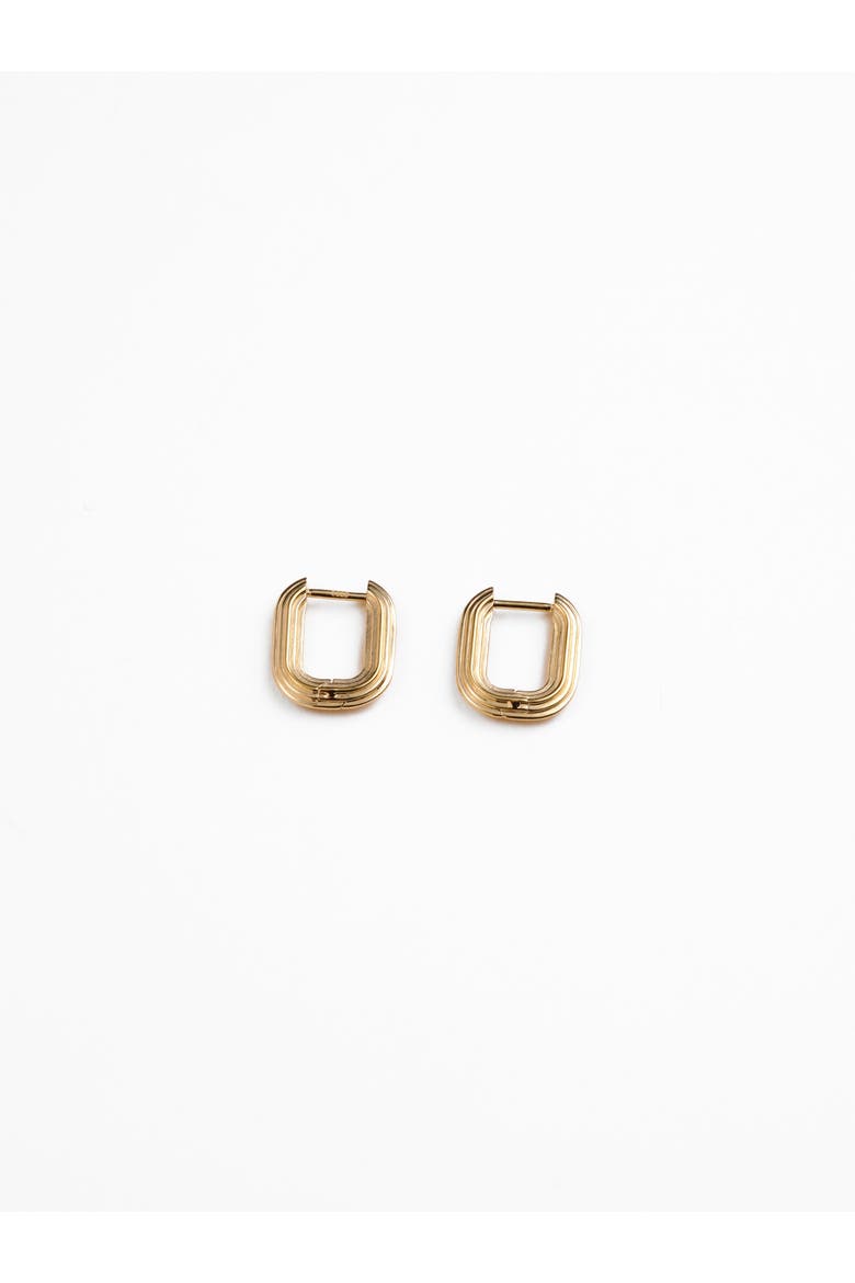 Elli Step Link Huggies, Main, color, Recycled Gold Vermeil