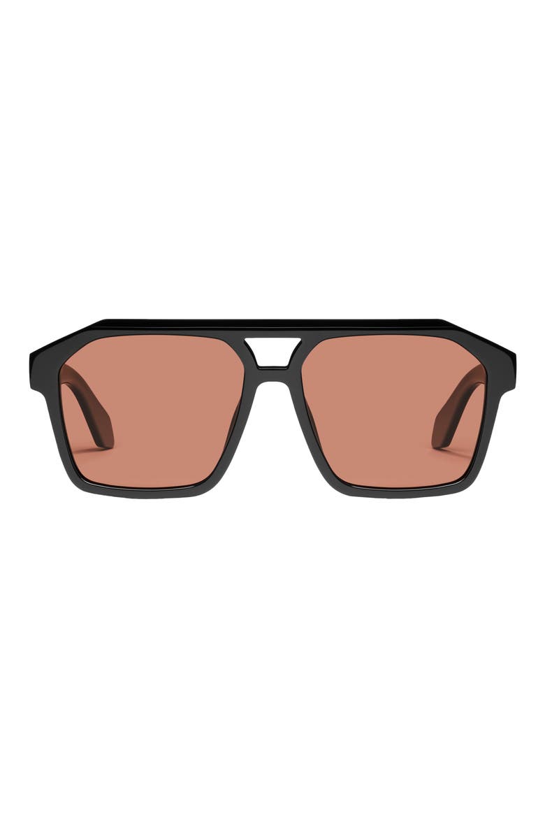 Soundcheck 57mm Polarized Aviator Sunglasses, Main, color, BLACK / APRICOT POLARIZED