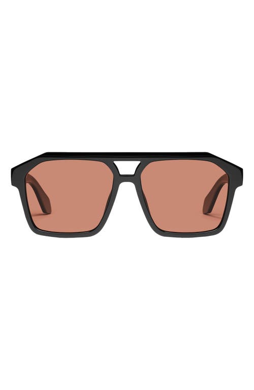 Quay Soundcheck 57mm Polarized Aviator Sunglasses In Black