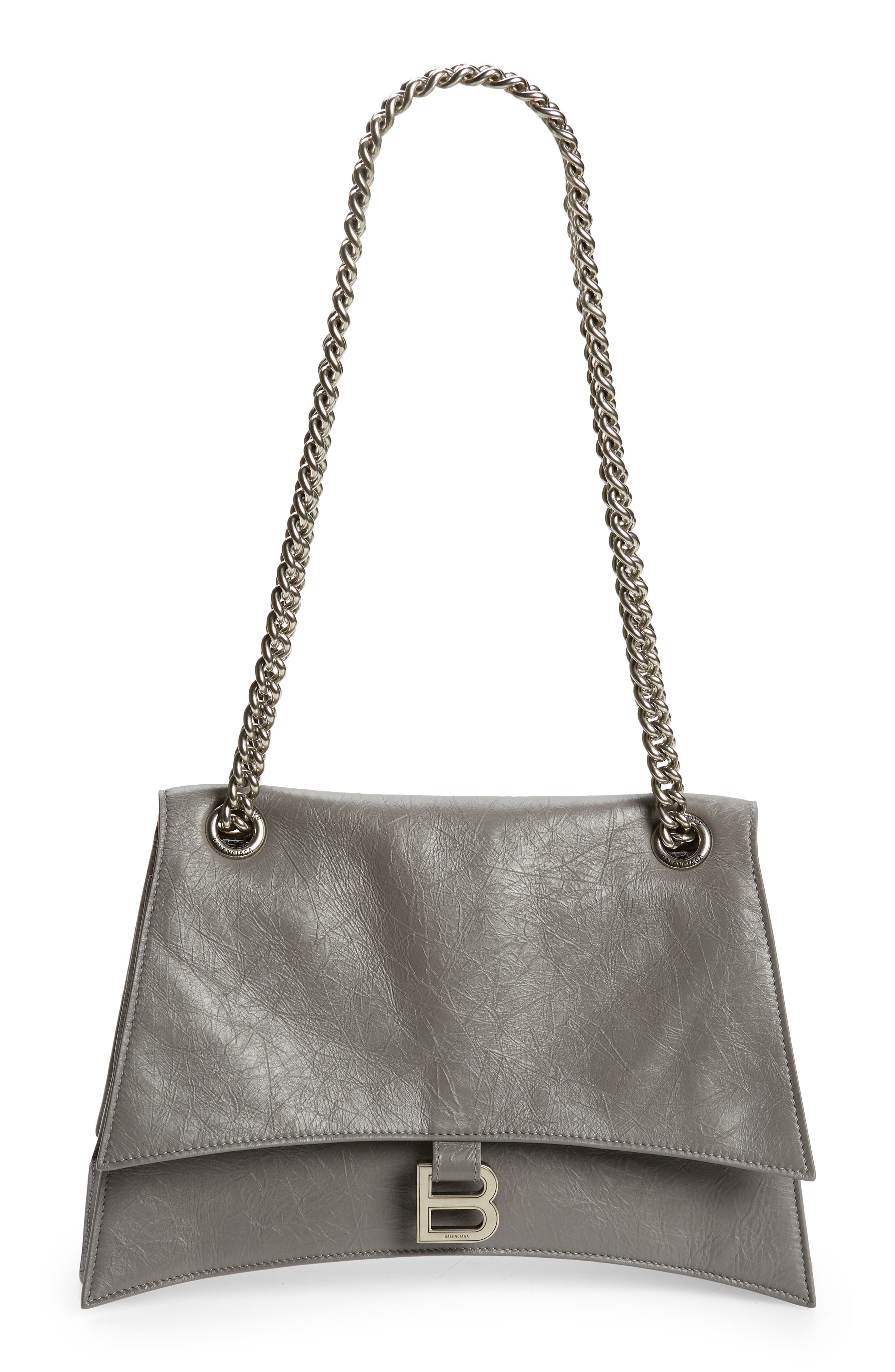 Balenciaga Crush Crushed Leather Shoulder Bag, Main, color, 