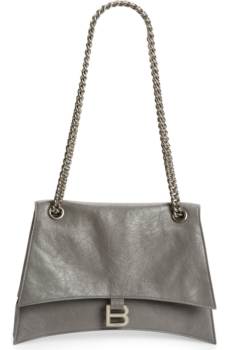 Balenciaga Crush Crushed Leather Shoulder Bag, Main, color,