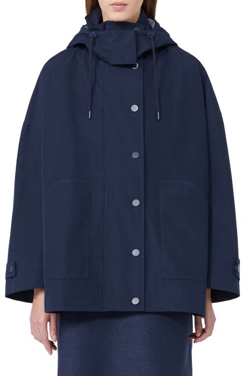 Weekend Max Mara Labbro Hooded Raincoat In Blue