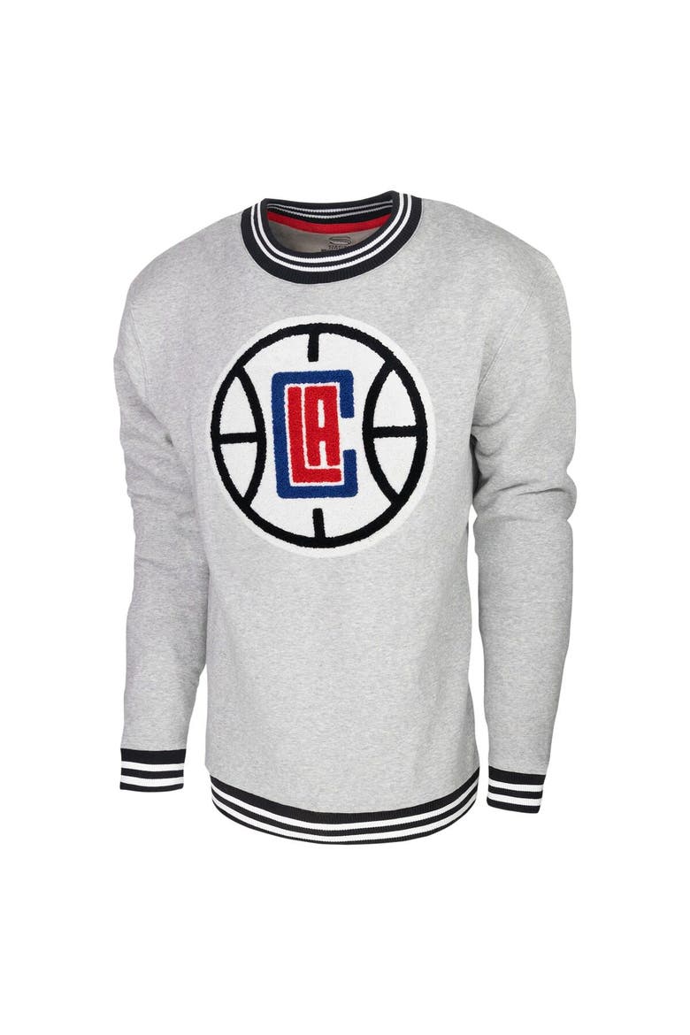 Men's Stadium Essentials Heather Gray LA Clippers Club Level Pullover Sweatshirt, Alternate, color, Heather Gray