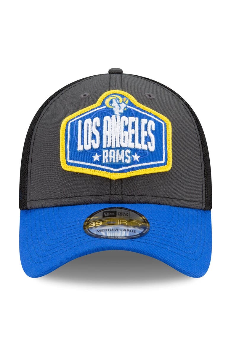 New Era Men's New Era Graphite/Royal Los Angeles Rams 2021 NFL Draft Trucker 39THIRTY Flex Hat, Alternate, color, Graphite