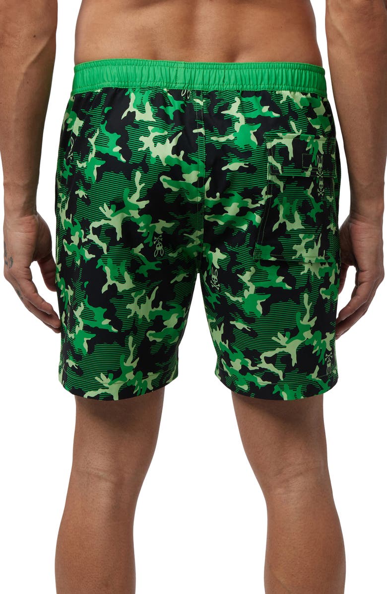 Psycho Bunny Rye Print Swim Trunks, Alternate, color, 
