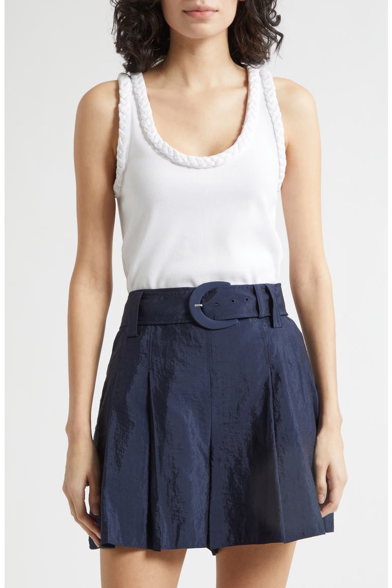 Braid Accent Tank, Main, color, WHITE/ WHITE