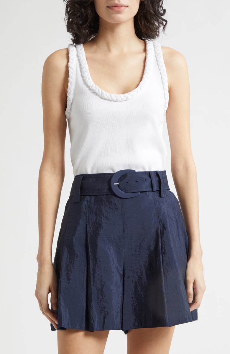Cinq à Sept Braid Accent Tank, Main, color, White/ White