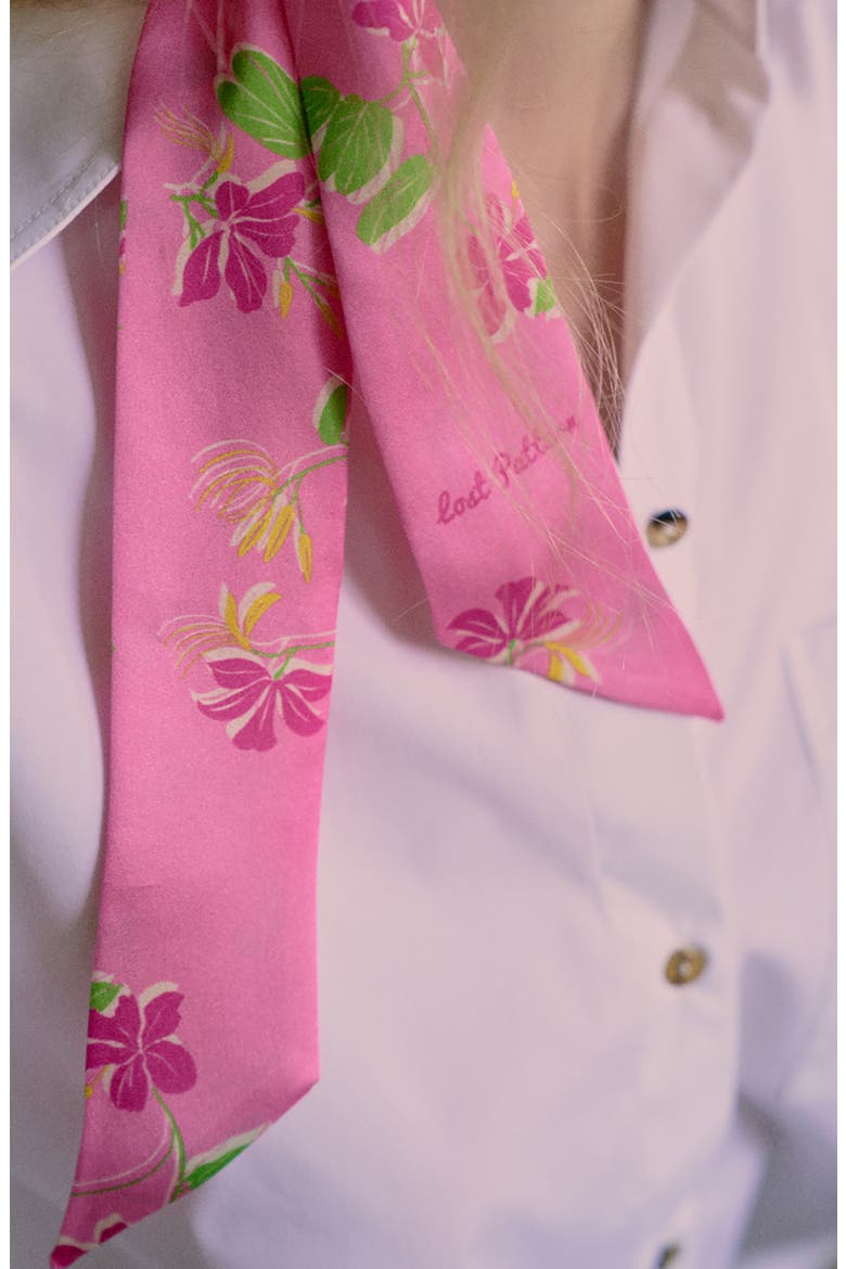 Beach Blossom Skinny Silk Scarf, Main, color, HOT PINK