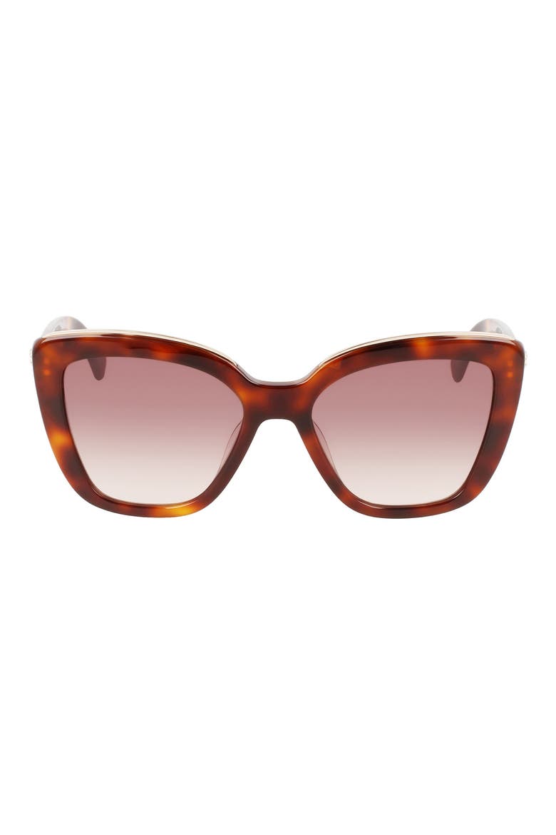 Roseau 53mm Gradient Rectangle Sunglasses, Main, color, HAVANA