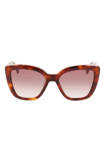 Longchamp Roseau 53mm Gradient Rectangle Sunglasses