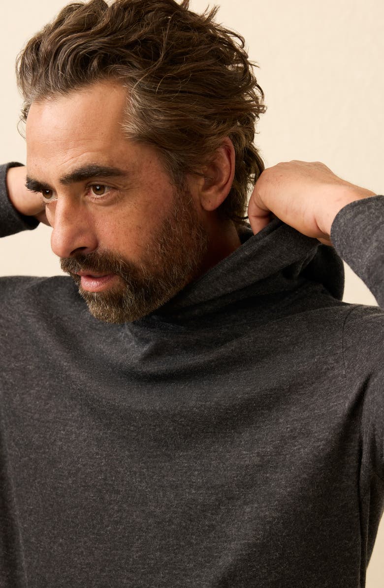 Faherty Aspen Lounge Cotton Blend Hoodie, Alternate, color, Coal Smoke Melange