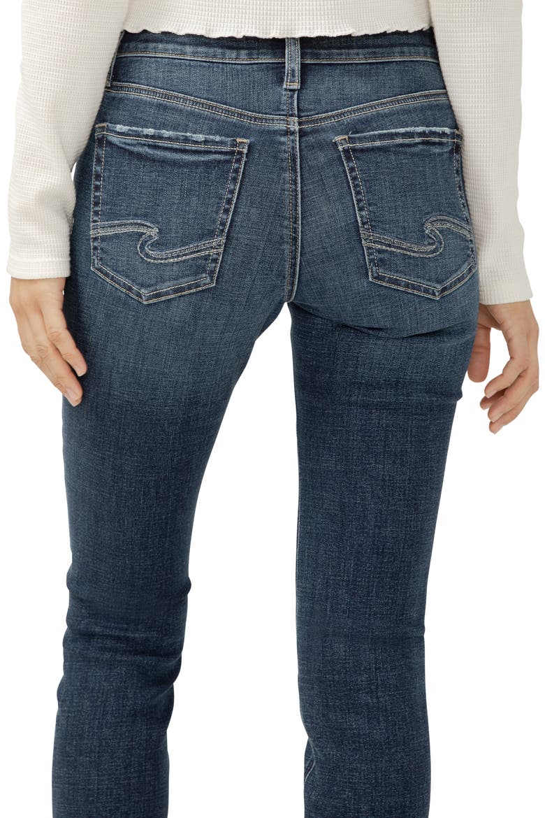 Elyse Curvy Mid Rise Slim Straight Leg Jeans, Alternate, color, HALF MOON