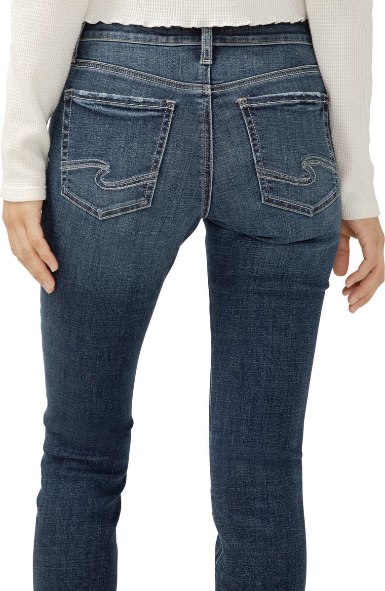 Silver Jeans Co. Elyse Curvy Mid Rise Slim Straight Leg Jeans, Alternate, color, Half Moon