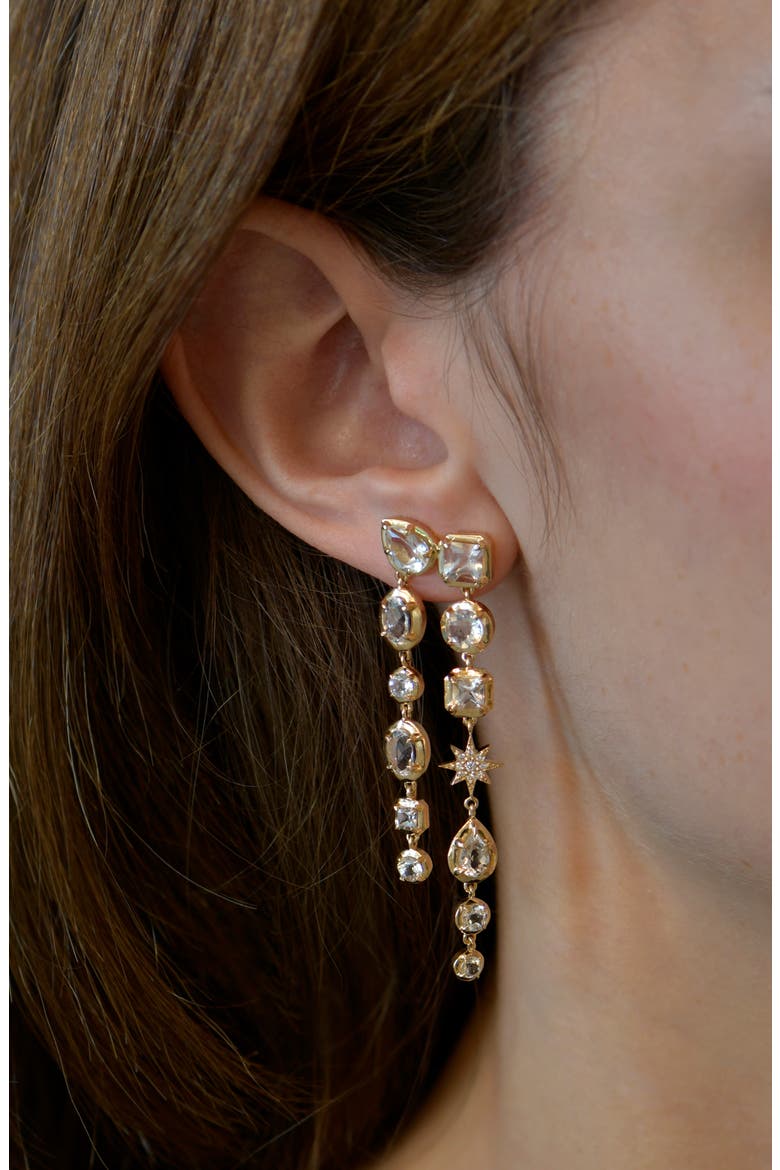Melia Grace Double Piercing Drop Earrings, Alternate, color, CLEAR