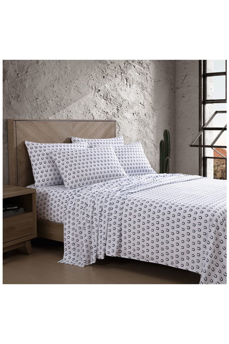 Horseshoe Dots Sheet Set, Alternate, color, NAVY