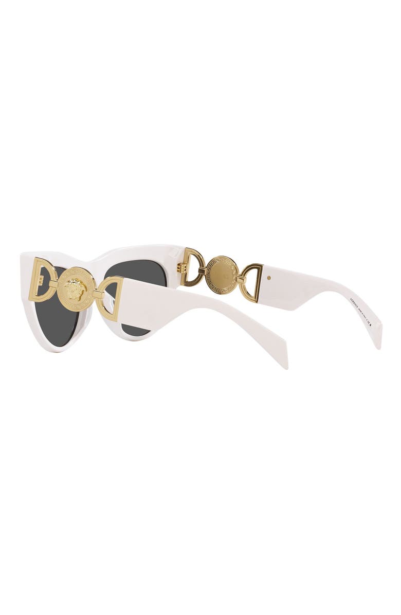 Versace 56mm Cat Eye Sunglasses, Alternate, color, White