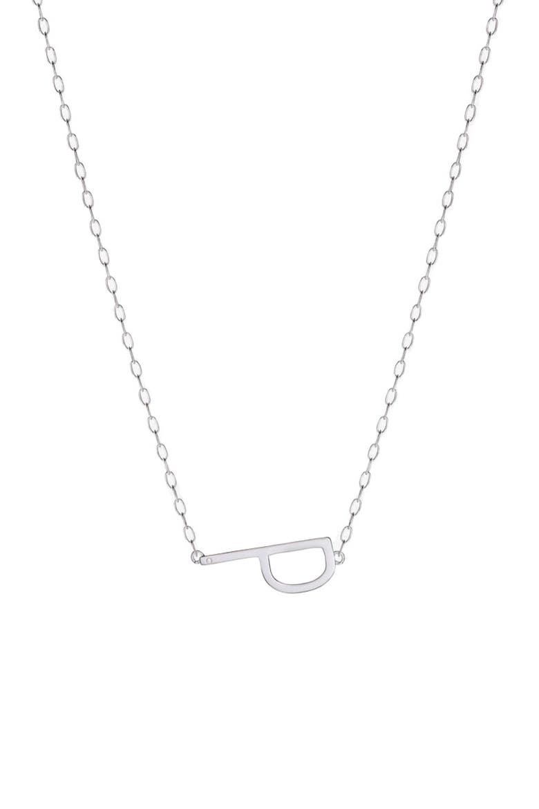 Silver Elongated Initial Pendant Necklace, Main, color, Silver - P