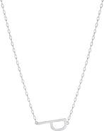 Alex and Ani Silver Elongated Initial Pendant Necklace
