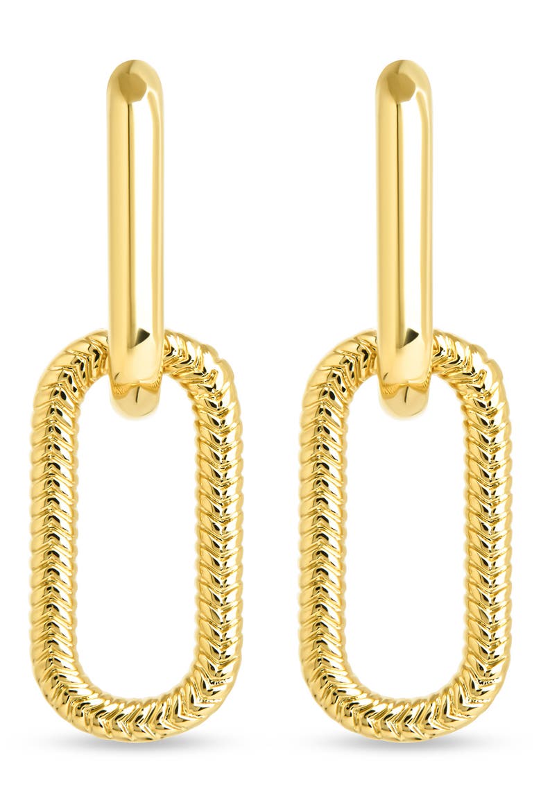 Sable Cubic Zirconia Link Drop Earrings, Alternate, color, GOLD