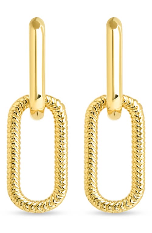 Sterling Forever Sable Cubic Zirconia Link Drop Earrings In Gold
