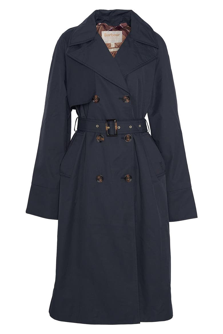Gwyn Water Resistant Trench Coat, Alternate, color, BLACK/ MUTED CABERNET TARTAN
