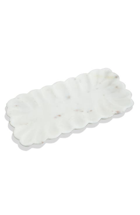 Scalloped Marble Platter