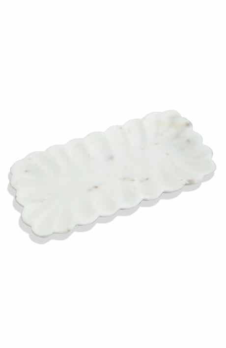 Tiramisu Scalloped Marble Platter