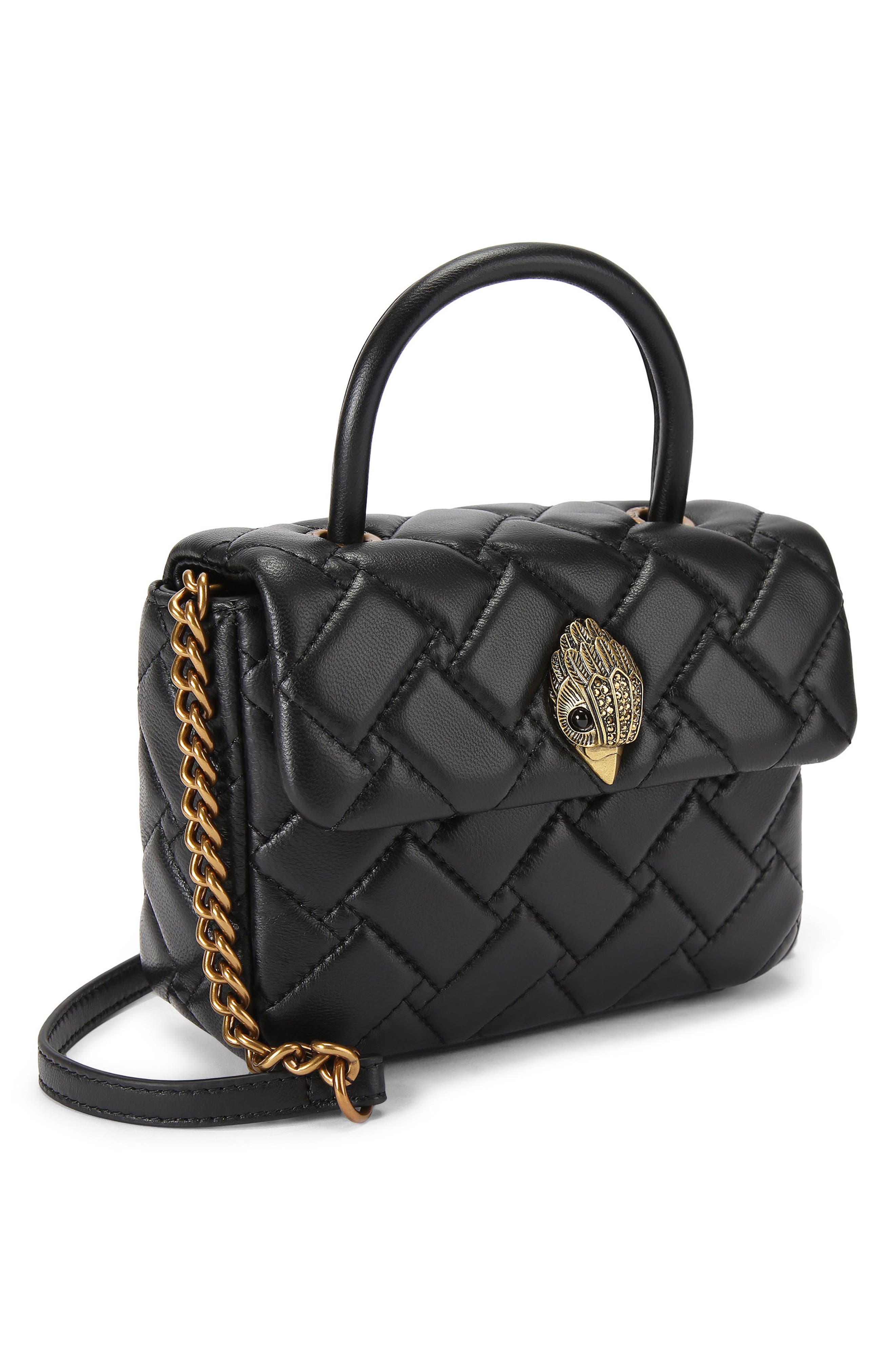 Kurt Geiger London Mini Kensington Quilted Leather Top Handle Bag, Alternate, color, 