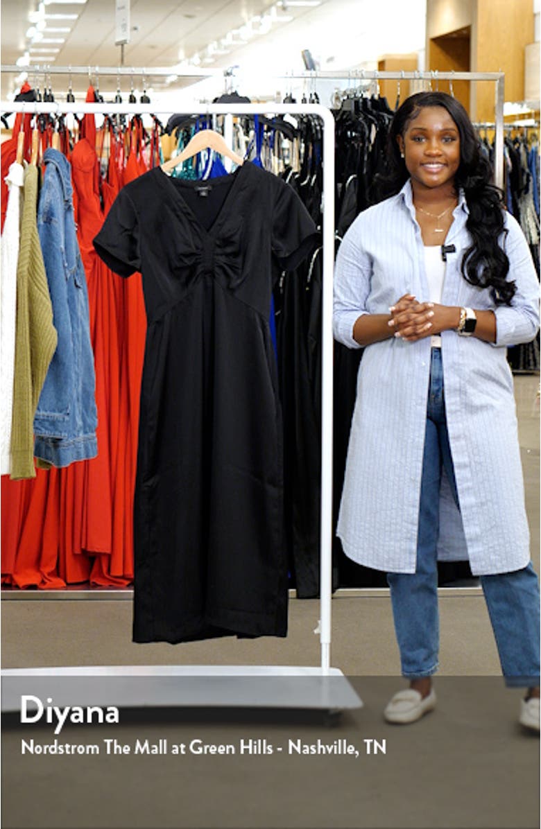 Ruched V-Neck Midi Dress, sales video thumbnail