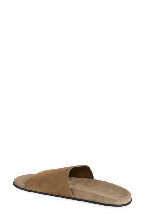 The Row Hugh Suede Flat Slide Sandals
