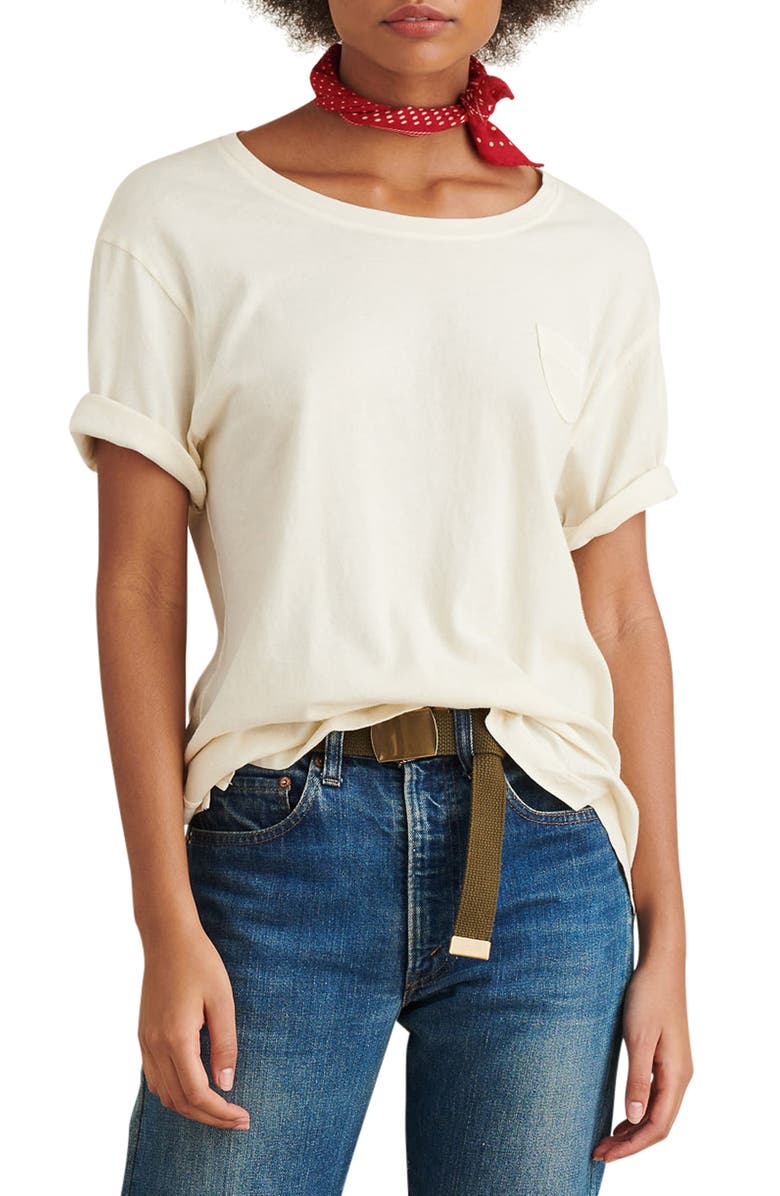 Alex Mill Laundered Cotton Pocket Tee, Main, color, 