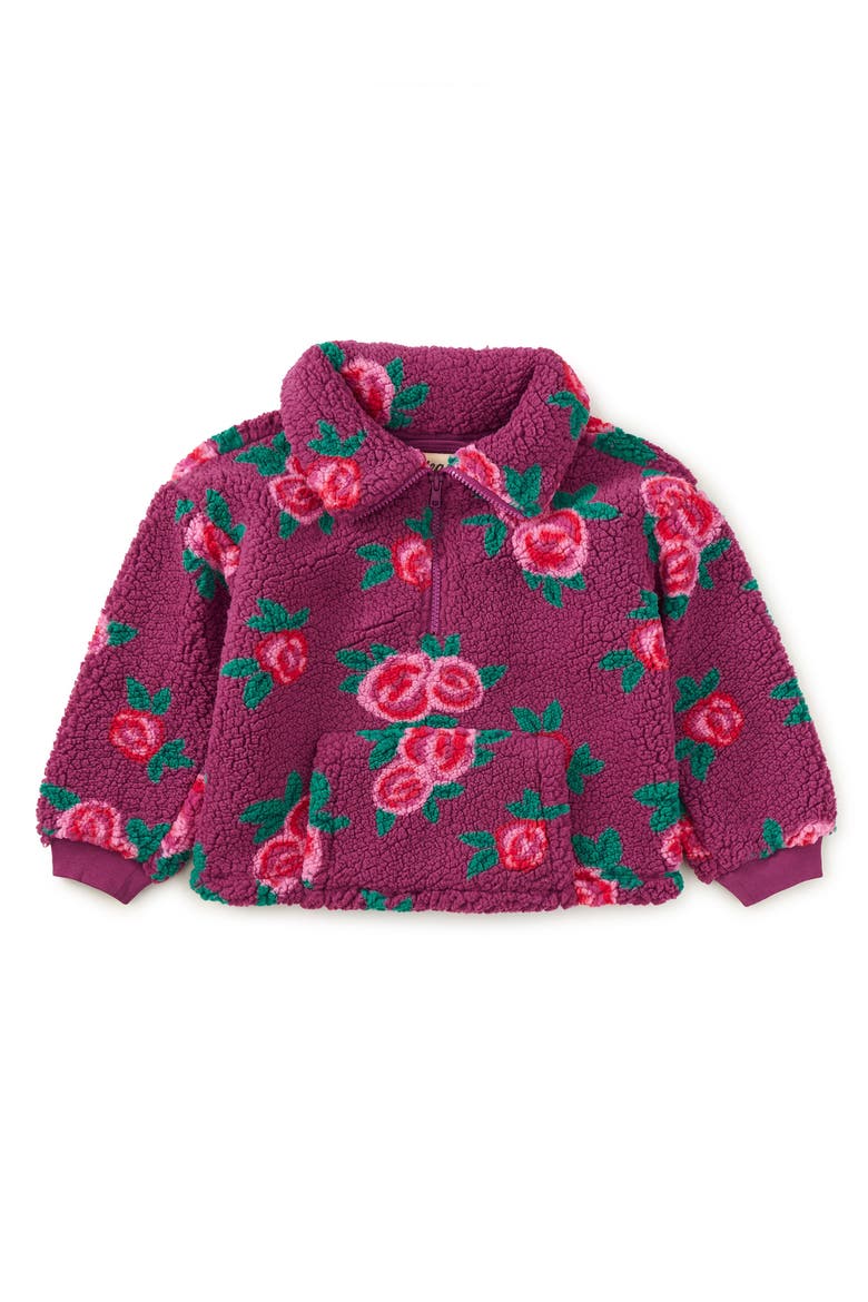Teddy Fleece Pullover, Main, color, Painted Rose