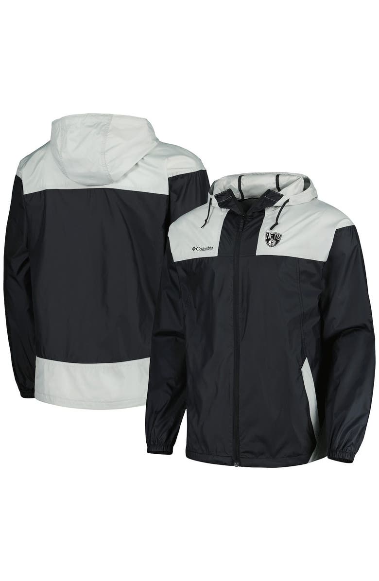 Columbia Men's Columbia Black Brooklyn Nets Big & Tall Flash Forward Challenger Omni-Shade Full-Zip Hoodie, Main, color, 