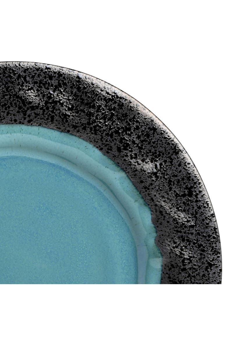 Dragonstone 16 Piece Stoneware Reactive Glaze Dinnerware Set, Alternate, color, Black